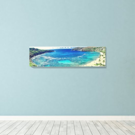 PixDezines hanauma baai Canvas Afdruk (Insitu (Houten vloer))