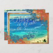 PixDezines hanauma bay/datum opslaan Aankondigingskaart (Voorkant / Achterkant)