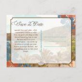 PixDezines hanauma bay/datum opslaan Aankondigingskaart (Achterkant)