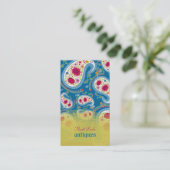 PixDezines handgetekende paisley/diy achtergrond Visitekaartje (Staand voorkant)