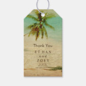PixDezines  Hangende Palmbomen/Hawaï Cadeaulabel (Voorkant)