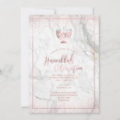 PixDezines Hanukkah Celebration, Roos Gold+Marble Kaart (Achterkant)