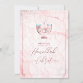 PixDezines Hanukkah Celebration, Roos Gold+Marble Kaart (Voorkant)