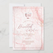 PixDezines Hanukkah Celebration, Roos Gold+Marble Kaart (Achterkant)