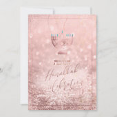 PixDezines Hanukkah Celebration, Roos Gold Snow Kaart (Voorkant)