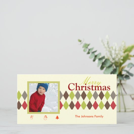 PixDezines Harlequin, Kerstmis Feestdagenkaart (Staand voorkant)