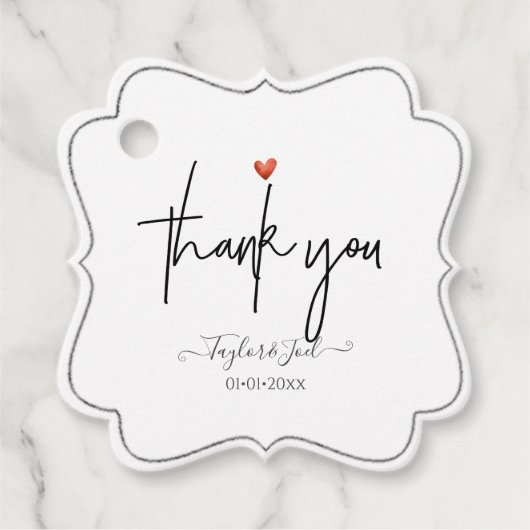 PixDezines hart dank u handtekening script Bedankjes Labels (Voorkant)