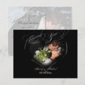 PixDezines Hart Foto Lijst/bruiloft Dank u Briefkaart (Voorkant / Achterkant)