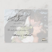 PixDezines Hart Foto Lijst/zwart/Dank u Briefkaart (Achterkant)