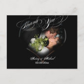 PixDezines Hart Foto Lijst/zwart/Dank u Briefkaart (Voorkant)