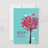 PixDezines hartboom/diy achtergrond RSVP Kaartje (Voorkant)