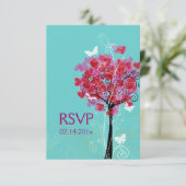 PixDezines hartboom/diy achtergrond RSVP Kaartje (Staand voorkant)