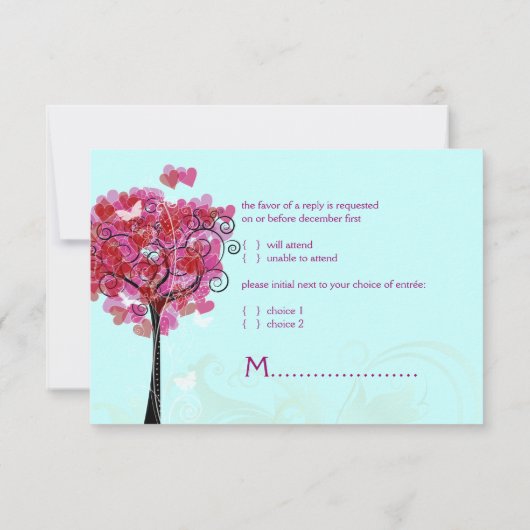 PixDezines hartboom/diy achtergrond RSVP Kaartje (Achterkant)