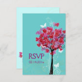 PixDezines hartboom/diy achtergrond RSVP Kaartje (Voorkant / Achterkant)