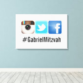 PixDezines Hashtag Feest Foto Bord Canvas Afdruk (Insitu (Houten vloer))