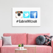 PixDezines Hashtag Feest Foto Bord Canvas Afdruk (Insitu (Woonkamer))