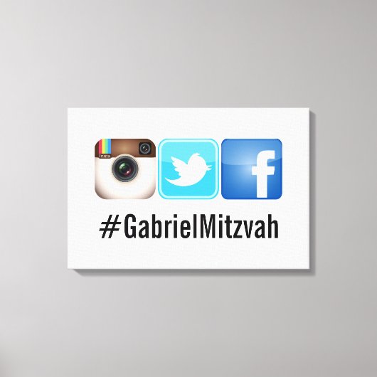 PixDezines Hashtag Feest Foto Bord Canvas Afdruk (Voorkant)