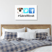 PixDezines Hashtag Feest Foto Bord Canvas Afdruk (Insitu (Slaapkamer))