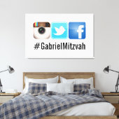 PixDezines Hashtag-feestfoto's bord Canvas Afdruk (Insitu (Slaapkamer))