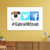 PixDezines Hashtag-feestfoto's bord Canvas Afdruk (Insitu (Woonkamer))