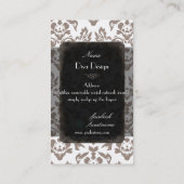 PixDezines Haute Coutour Damask/doe-het-zelf achte Visitekaartje (Achterkant)