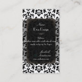 PixDezines Haute Coutour Damask/doe-het-zelf achte Visitekaartje (Achterkant)