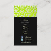 PixDezines Haute Coutour Damask, Faux Pearl Visitekaartje (Achterkant)