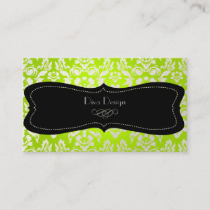 PixDezines Haute Coutour Damask, Faux Pearl Visitekaartje