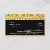 PixDezines Haute Coutour Damask, Faux Pearl Visitekaartje (Achterkant)