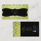 PixDezines Haute Coutour Damask, Faux Pearl Visitekaartje (Voorkant / Achterkant)