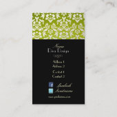 PixDezines Haute Coutour Damask, Faux Pearl Visitekaartje (Achterkant)