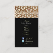 PixDezines Haute Coutour Damask, Faux Pearl Visitekaartje (Achterkant)