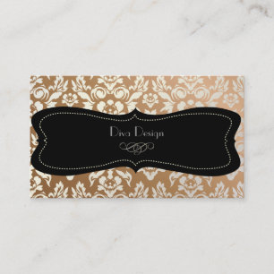 PixDezines Haute Coutour Damask, Faux Pearl Visitekaartje