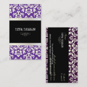 PixDezines Haute Coutour Damask, Faux Pearl Visitekaartje (Voorkant / Achterkant)