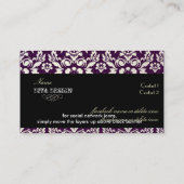 PixDezines Haute Coutour Damask, Faux Pearl Visitekaartje (Achterkant)