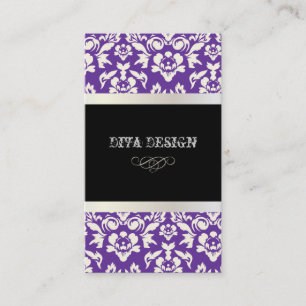 PixDezines Haute Coutour Damask, Faux Pearl Visitekaartje