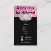 PixDezines Haute Coutour Damask, Faux Silver/DIY Visitekaartje (Achterkant)