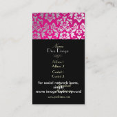 PixDezines Haute Coutour Damask, Faux Silver Visitekaartje (Achterkant)