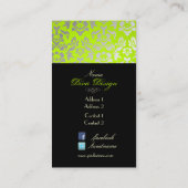 PixDezines Haute Coutour Damask, Faux Silver Visitekaartje (Achterkant)