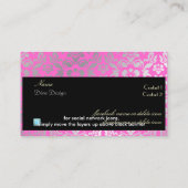 PixDezines Haute Coutour Damask, Faux Silver Visitekaartje (Achterkant)