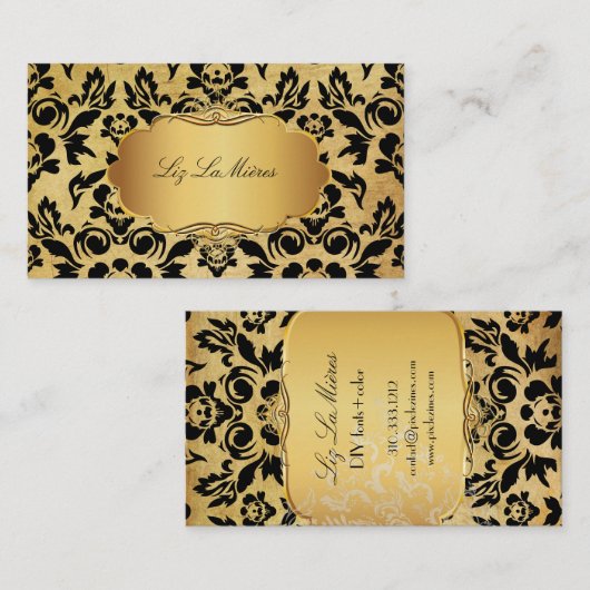 PixDezines  HAUTE COUTOUR DAMASK Visitekaartje (Voorkant / Achterkant)
