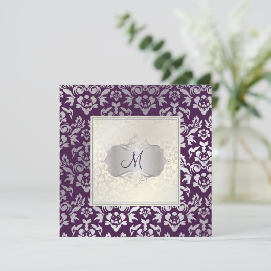 PixDezines Haute Couture Damask Kaart (Staand voorkant)