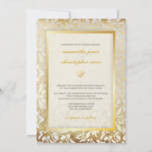 PixDezines Haute Couture Damask, +Pearl Kaart (Achterkant)