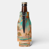 PixDezines Hawaï//Strand/Blauwgroen Flesjeskoeler (Fles Achterkant)