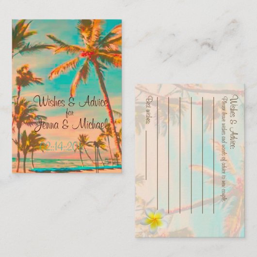 PixDezines  Hawaiaans strand/blauwgroen Advieskaart (Voorkant / Achterkant)