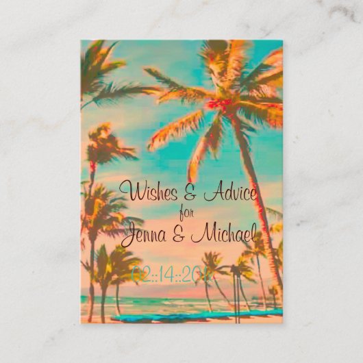 PixDezines  Hawaiaans strand/blauwgroen Advieskaart (Voorkant)