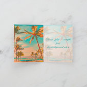 PixDezines  Hawaïaans strand/Blauwgroen Bedankkaart (Binnen)