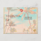 PixDezines  Hawaiaans strand/blauwgroen Uitnodiging Briefkaart (Achterkant)