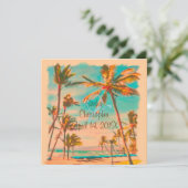 PixDezines  HAWAÏAN BEACH/BLAUWGROEN/DIY Bckgrnd Kaart (Staand voorkant)