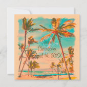 PixDezines  HAWAÏAN BEACH/BLAUWGROEN/DIY Bckgrnd Kaart (Voorkant)